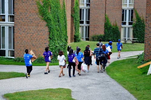 Students moving into a Waterloo residence.