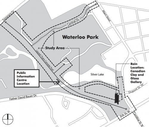 A map of Waterloo Park.