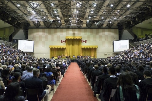 A picture of the Convocation ceremony in the PAC.