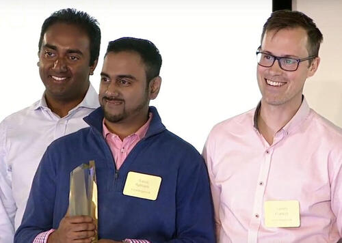 Travis Ratnam and his fellow co-founders at the Google ChangeMakers event.