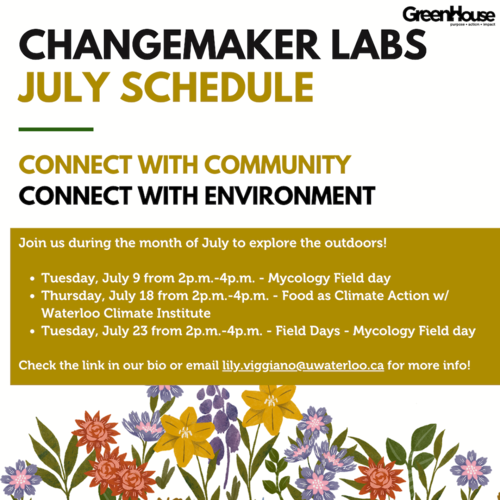 Changemaker Labs July schedule banner.
