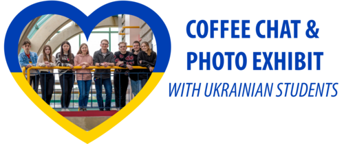 Coffee Chat banner image featuring the Ukrainian university students.
