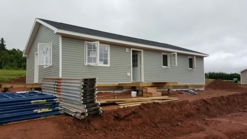 A house being built as part of the Habitat for Humanity build in PEI.