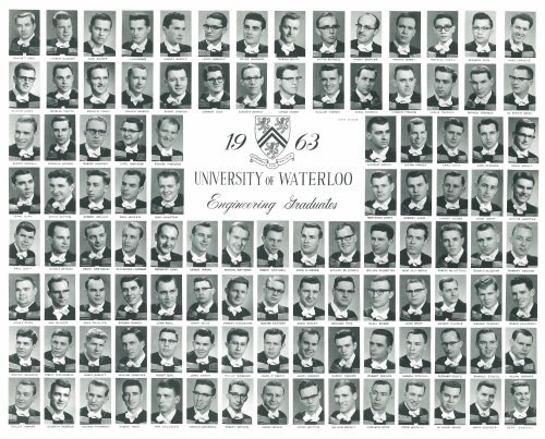 The Engineering graduating class of 1963 photo.
