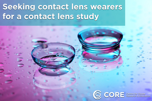 CORE contact lens study banner.