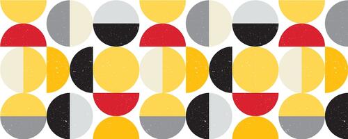 A multicoloured banner image with circles of varying shades of black, grey, yellow and red.