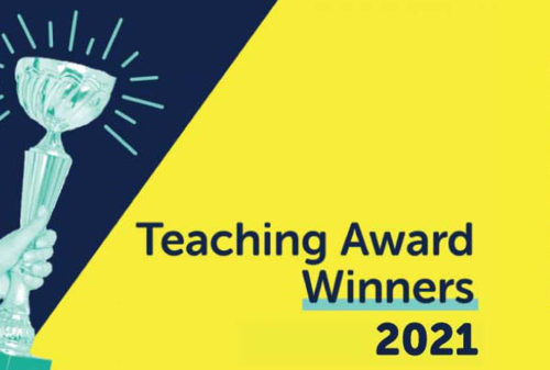 WUSA teaching award banner for 2021