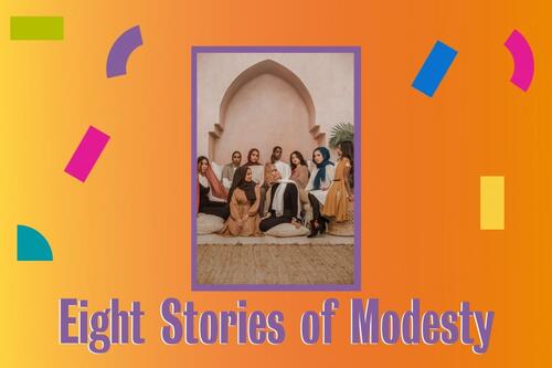 Eight Stories of Modesty banner.