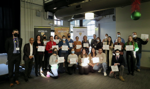 
Kyla Agtarap and Maher Jibrini attended the University of Waterloo Sustainability Office awards ceremony to accept on the School’s behalf the Silver Sustainability certificate.