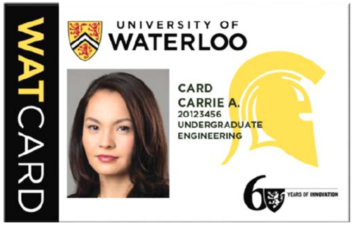 A mock-up of a student WatCard.