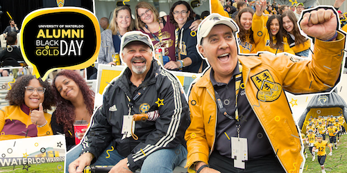 Fans cheer at Alumni Black and Gold Day.