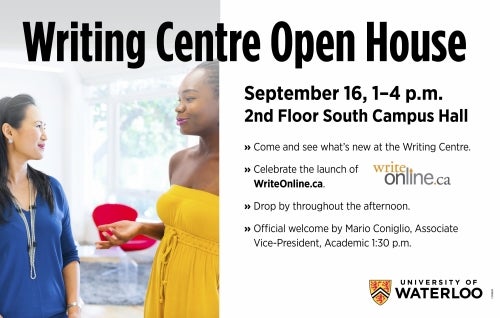 Writing Centre Open House September 16.