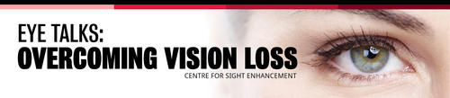 EyeTalks Vision Loss banner showing a close-up of a human eye.