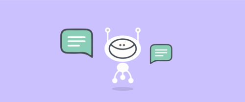 A cartoon image of a &quot;chat bot.&quot;