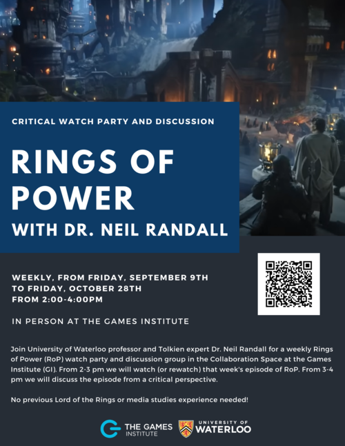The Rings of Power Critical Watch Party series poster with QR code.