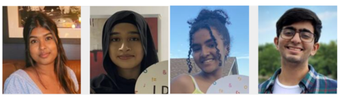 (l-r) Jadiha Aruleswar, Mairah Hashmi, Hewan Amare and Ayaan Daba have won $30,000 scholarships.