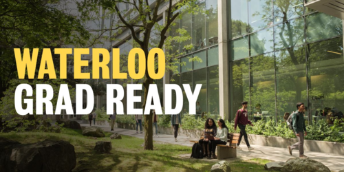 Waterloo Grad Ready banner showing students on campus.