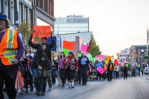 Marchers in the Take Back The Night parade.