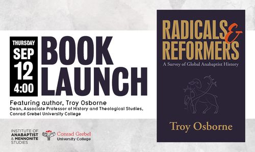 Book Launch graphic featuring the cover of &quot;Radicals and Reformers.&quot;