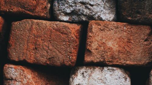 A close-up of bricks stacked together.