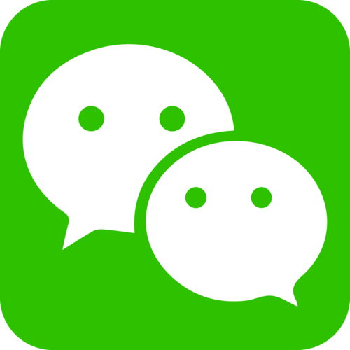 The WeChat logo - two speech bubbles on a green background.