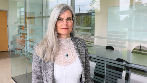 Dr. Beth Irving in the School of Optometry building.