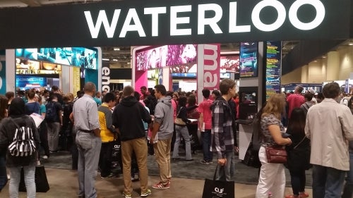 The University of Waterloo's booth at the Ontario Universities' Fair.