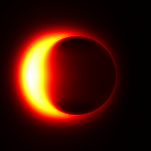 A simulated image of a Black Hole.