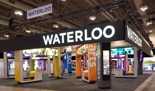 The University of Waterloo booth at the Ontario Universities' Fair.