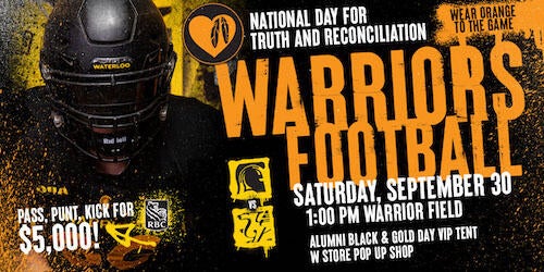 Warriors Football banner for Black and Gold Day.