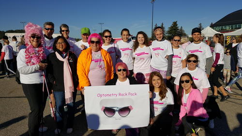 The Optometry Rack Pack at the Run for the Cure event.