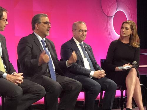 Feridun Hamdullahpur speaks at the HeForShe panel moderated by Anne Hathaway.