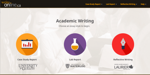A screenshot of the Write Online portal.