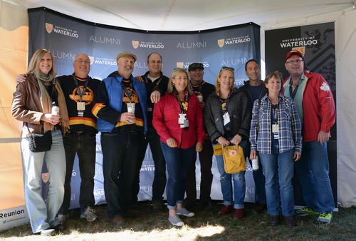 Waterloo alumni in an Alumni tent at Reunion 2017.