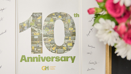 A GreenHouse 10th anniversary poster.