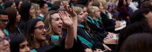 Students celebrate at the Spring 2017 convocation ceremony