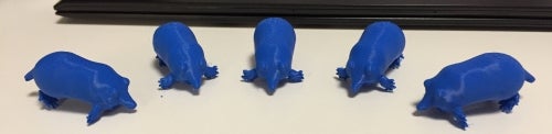 3D printed Mole-shaped figurines.
