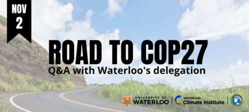 Road to COP27 banner featuring a landscape.
