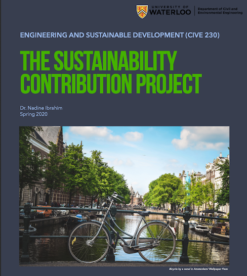 The front cover of the Sustainability Contribution Project eBook.