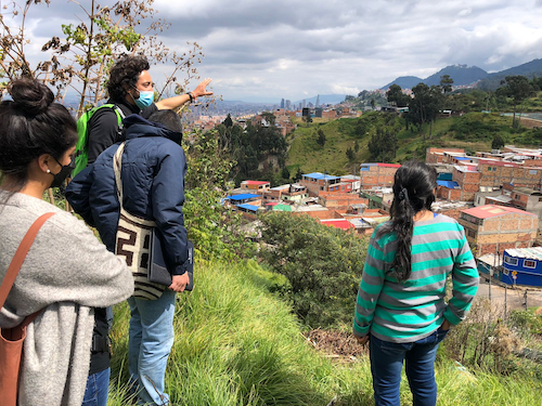 Members of the NATURA Thematic Working Group on Urban Informality consulting with community members in Bogotá, Colombia.