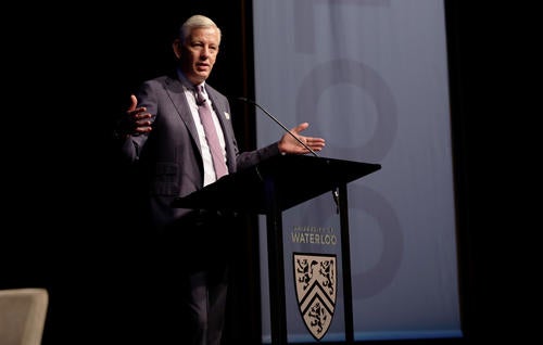 Dominic Barton delivers a President's Lecture.