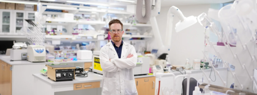 Dr. Dale Martin in his laboratory.