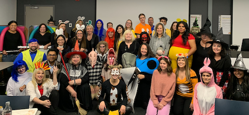 Staff in Human Resources dressed up for Halloween.