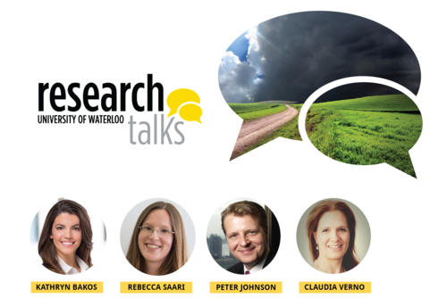 Research Talks banner with wild weather images and the panelists.