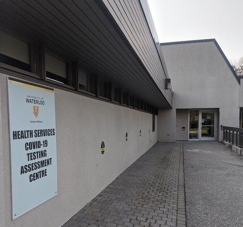An exterior image of the COVID testing and assessment centre at Health Services.