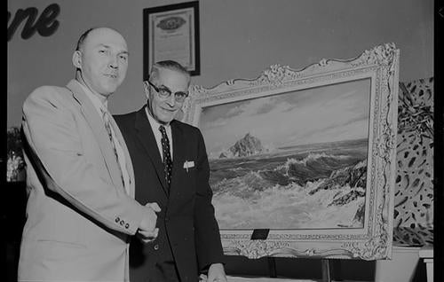 King Mank and A.M. Snider at Snider's 1960 retirement celebration.