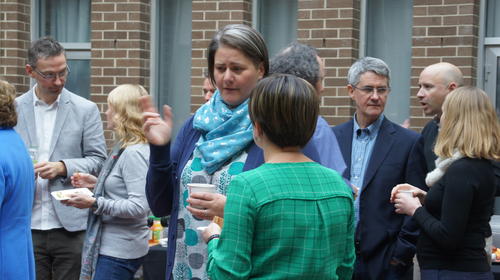 Guests mingle at the Centre for Teaching Excellence 10-year anniversary event.
