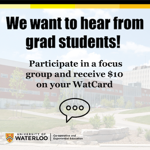 &quot;We want to hear from grad students&quot; banner from the Centre for Career Action.