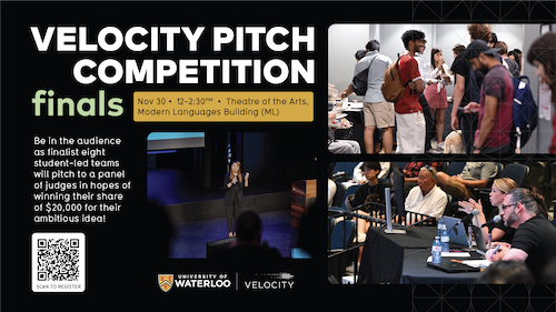 Velocity Pitch Competition banner featuring a collage of pitch images.