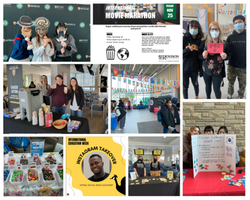 A collage of photos from International Education Week events.